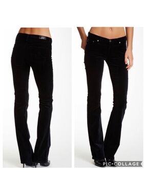 AG the Angel boot cut black corduroy jeans, size 28